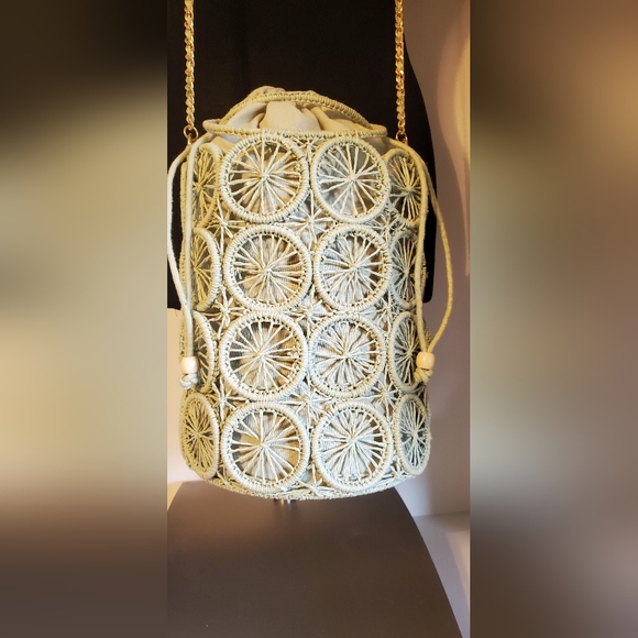 House of Harlow 1960 Rattan Woven Bucket Bag Nwt - Picture 8 of 13